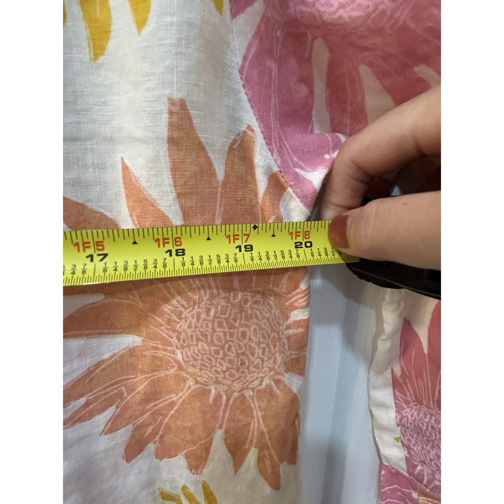 Fresh Produce Floral Linen Button Up Shirt Womens Sz M 3/4 Sleeve Tropical Art - Picture 6 of 10